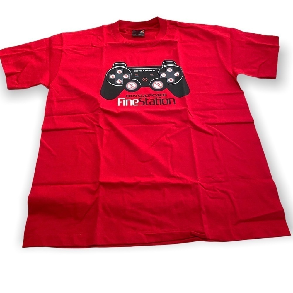 Red Graphic T-Shirt Tee Sz Large Fine Station Singapore